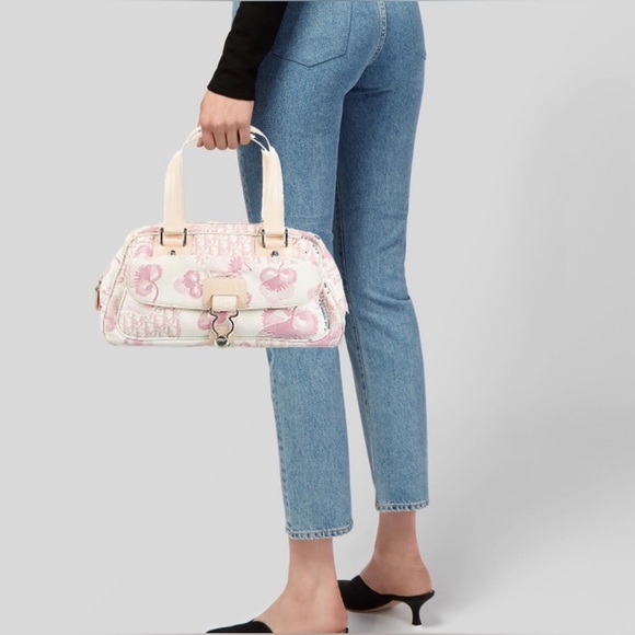 💯Authentic CHRISTIAN DIOR Top Handle Bag Floral Vintage - Picture 2 of 16